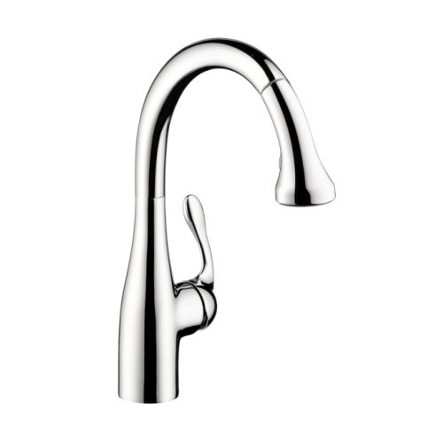 Hansgrohe 4066 Allegro E Pull-Down Kitchen Faucet Gourmet with High-Arc Spout, Magnetic Docking & Locking Spray Diverter -