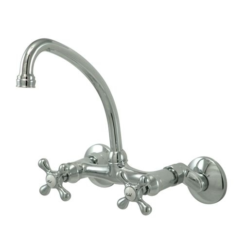 Elements Of Design ES2141X Double Handle 6' to 8-1/2' Center Wall Mounted High Arch Kitchen Faucet with 6-5/8' Spout Reach and