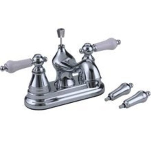 Toolbasix PF4232 Lavatory Faucet, Non-Metal Acrylic, Two Handle, Chrome