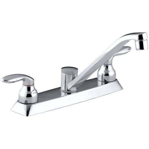 Kohler K-15251-4 Double Handle Kitchen Faucet with Metal Lever Handles from the Coralais Series