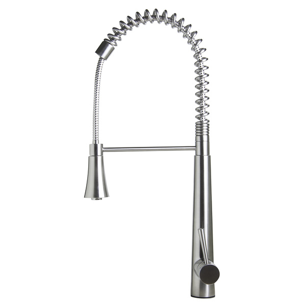 ALFI brand AB2039S Silver Stainless Steel 22-inch Spring Kitchen Faucet with Pull Down Shower Spray - Stainless Steel
