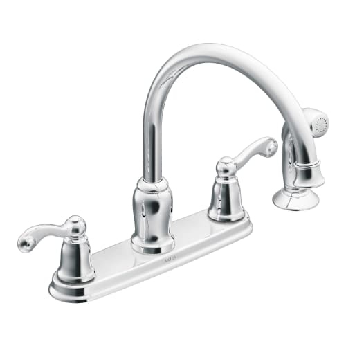 Moen CA87004 High-Arc Kitchen Faucet with Side Spray from the Traditional Collection - Stainless Steel Finish
