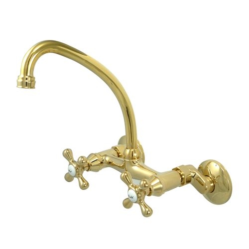 Elements Of Design ES2142X Double Handle 6' to 8-1/2' Center Wall Mounted High Arch Kitchen Faucet with 6-5/8' Spout Reach and