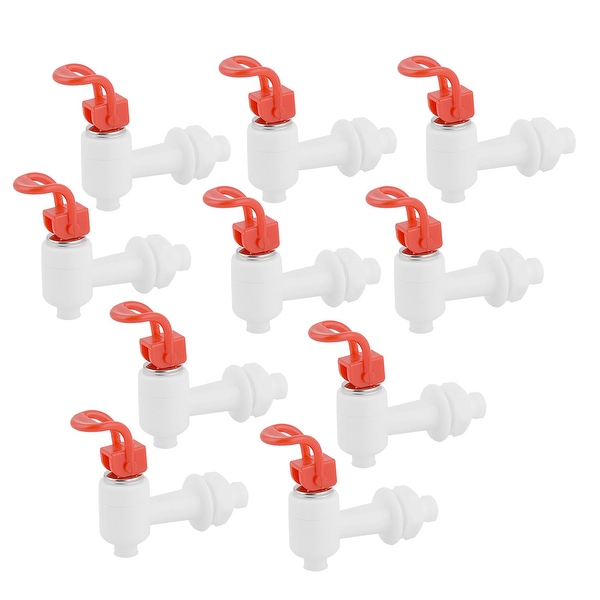 Office Plastic Replacement Push Type Water Stream Dispenser Tap White Red 10 Pcs