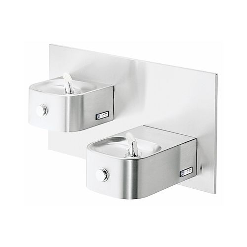 Elkay EDFP217FPK ADA Wall Mount Bi-Level Soft Sides Fountain with VR Bubbler, Freeze Protection and Cane Apron