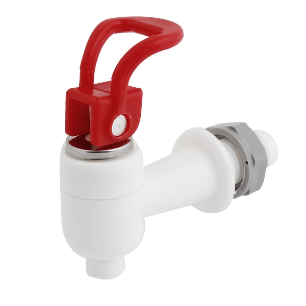 Unique Bargains 16mm Push Handle Type Red White Plastic Tap for Water Dispenser