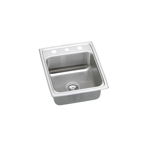 Elkay PSR1720 Pacemaker 17' Single Basin 20-Gauge Stainless Steel Kitchen Sink for Drop In Installations with SoundGuard