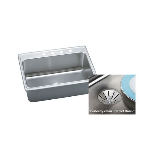 Elkay DLR312210PD Gourmet 31' Single Basin 18-Gauge Stainless Steel Kitchen Sink for Drop In Installations with SoundGuard