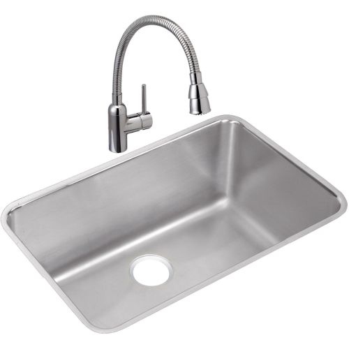 Elkay ELUH281612C Lustertone 30-1/2' Laundry Sink with 1.5 GPM Single Hole Faucet with Flexible Spout - 11-1/2' Basin Depth