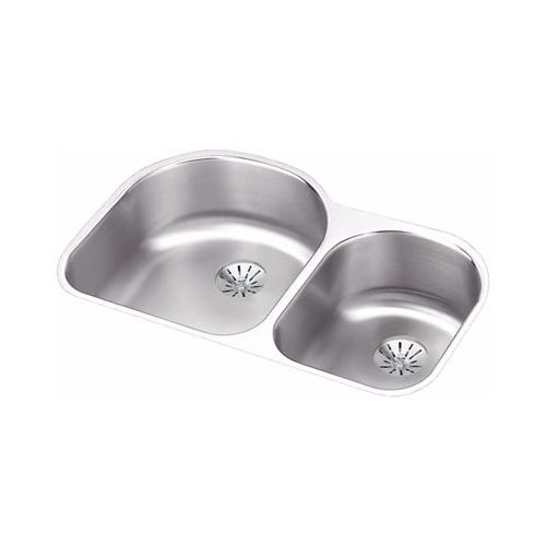 Elkay ELUH3119RPD Harmony 31-1/4' x 20' Double Basin Undermount Stainless Steel Kitchen Sink with Perfect Drain and SoundGuard