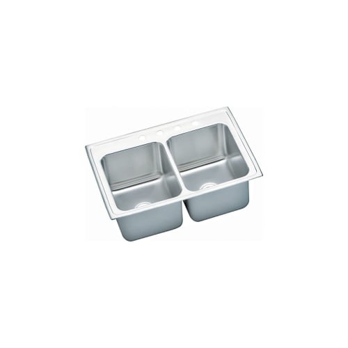 Elkay DLR332210 Gourmet 33' Double Basin Drop In Stainless Steel Kitchen Sink