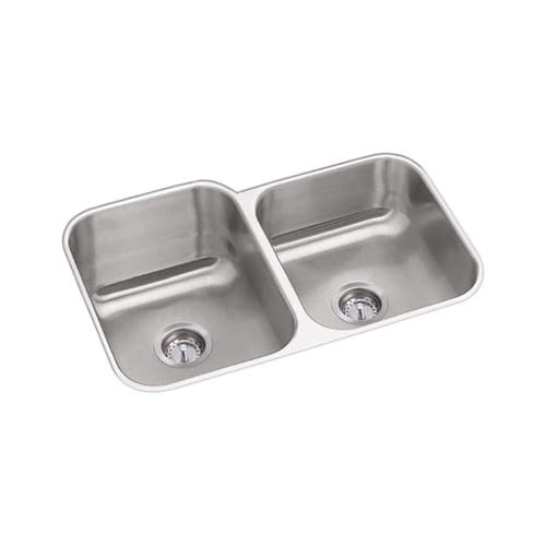 Proflo PFUC907 31-3/4' Double Basin Left Hand Undermount Stainless Steel Kitchen Sink