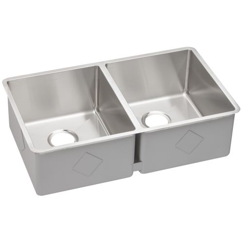 Elkay ECTRU31179 31-1/2' Undermount 50/50 Double Basin 18-Gauge Stainless Steel Kitchen Sink with Sound Guard? and Lifetime