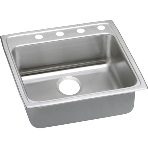 Elkay LRAD222265 Gourmet Lustertone Stainless Steel 22' x 22' Single Basin Top Mount Kitchen Sink with 6-1/2' Depth