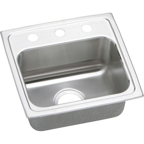 Elkay LRADQ171645 Gourmet 17' Single Basin Drop In Stainless Steel Kitchen Sink