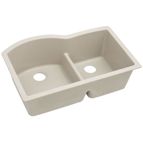 Elkay ELGHU3322R Harmony 33' Double Basin Granite Composite Kitchen Sink for Undermount Installations with 55/45 Split and Aqua