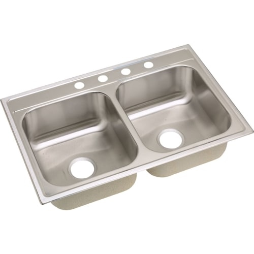 Elkay DPC23322 Dayton 33' Double Basin Drop In Stainless Steel Kitchen Sink