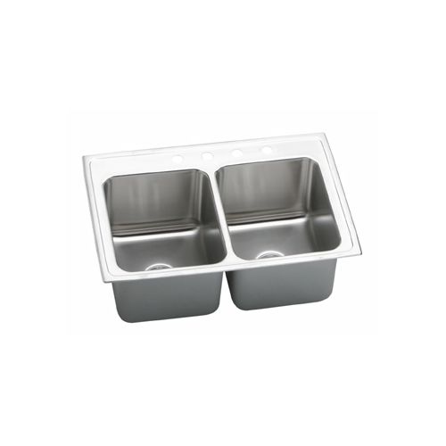 Elkay DLRQ332212 Gourmet 33' Double Basin Drop In Stainless Steel Kitchen Sink