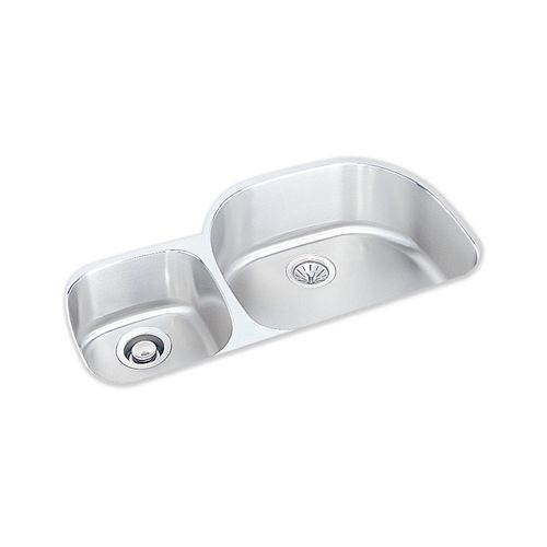 Elkay ELUH3621LDBG Harmony Lustertone Stainless Steel 36-5/16' x 21-1/8'' Undermount Double Basin Kitchen Sink with Right