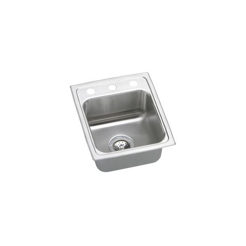 Elkay PSRQ1517 Pacemaker 15' Single Basin Drop In Stainless Steel Kitchen Sink - no faucet holes