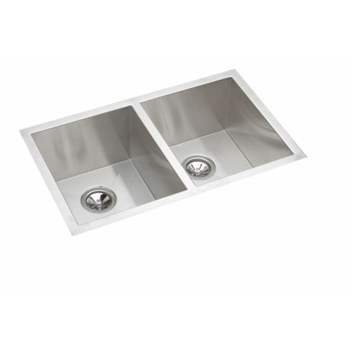 Elkay EFU311810 Crosstown 30-3/4' Double Basin 16-Gauge Stainless Steel Kitchen Sink for Undermount Installations with 50/50