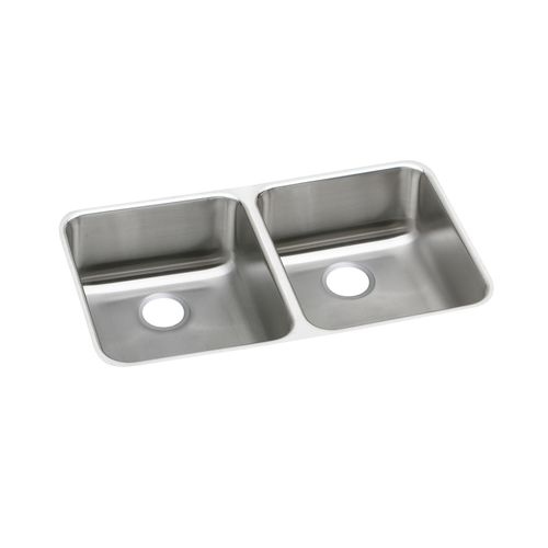 Elkay ELUHAD361845 Lustertone Stainless Steel 35-3/4' x 18-1/2'' Undermount Double Basin Kitchen Sink 4-3/8' Depth