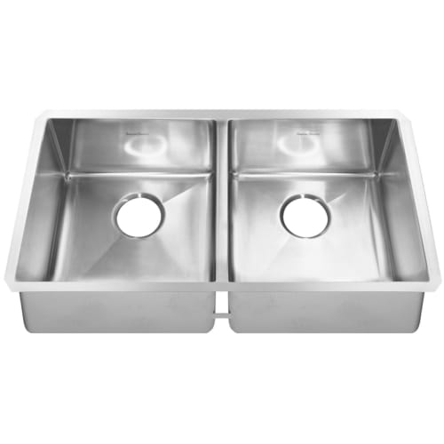 American Standard 18DB.9351800 Pekoe 35' Double Basin Stainless Steel Kitchen Sink for Undermount Installations - Drains