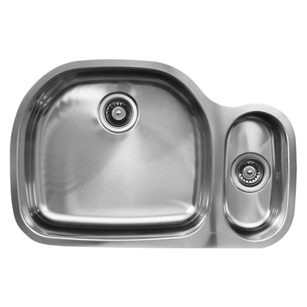 Ukinox D537.80.20.10L 80/20 Double Basin Stainless Steel Undermount Kitchen Sink - Double bowl undermount stainless steel sink