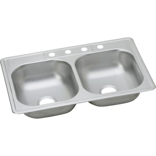 Elkay DW5023322 Dayton 33' Double Basin Drop In Stainless Steel Kitchen Sink