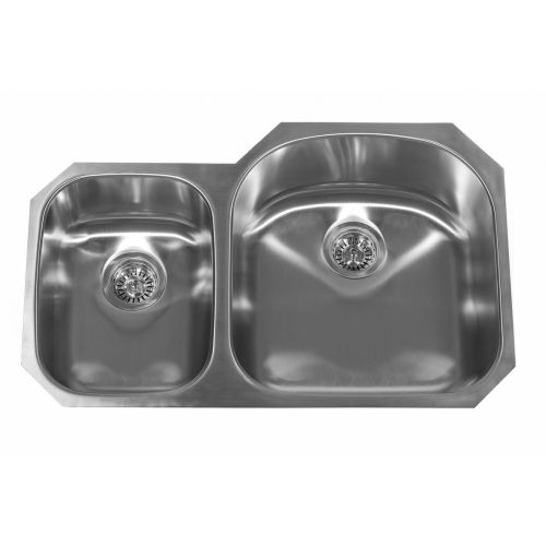 Delacora DSS183220C3070 31-1/2' Double Basin Undermount Stainless Steel Kitchen Sink with 30/70 Split and Sound Dampening