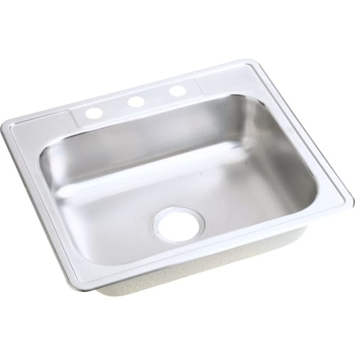 Elkay DW1012521 Dayton 25' Single Basin Drop In Stainless Steel Kitchen Sink - 4 faucet holes - Five holes