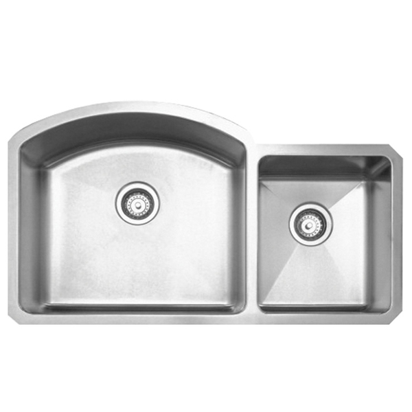 Whitehaus Collection Noah's Under mount Sink - Stainless Steel - Double Basin - Bottom Center