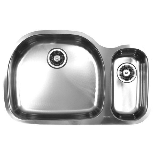 Ukinox D537.70.30.10L 70/30 Double Basin Stainless Steel Undermount Kitchen Sink