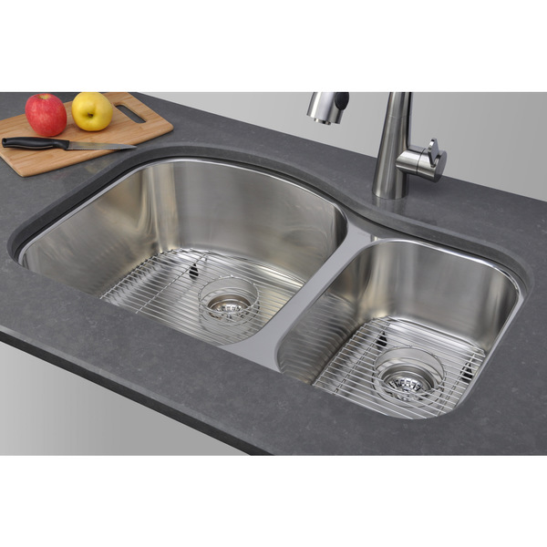 Wells Sinkware Double Bowl Undermount Stainless Steel Kitchen Sink - Stainless Steel