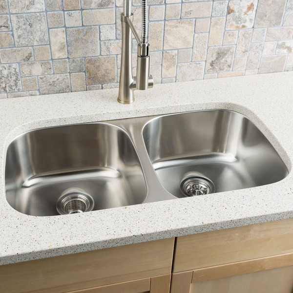 Clark Stainless Steel Equal Double-bowl Kitchen Sink - Clark 50/50 - 18 gauge