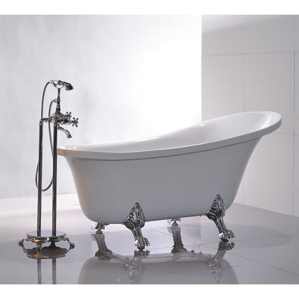 Freestanding 69-inch Claw Foot White Acrylic Bathtub - Acrylic Tub