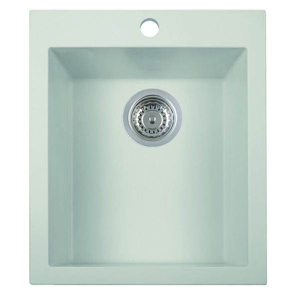 ALFI White Drop-In Rectangular Granite Composite Kitchen Prep Sink - Granite