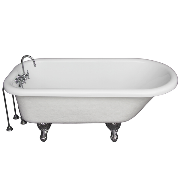 5-foot Acrylic Ball and Claw Feet Tub in White - 5 ft. Acrylic Ball and Claw Feet Tub in White