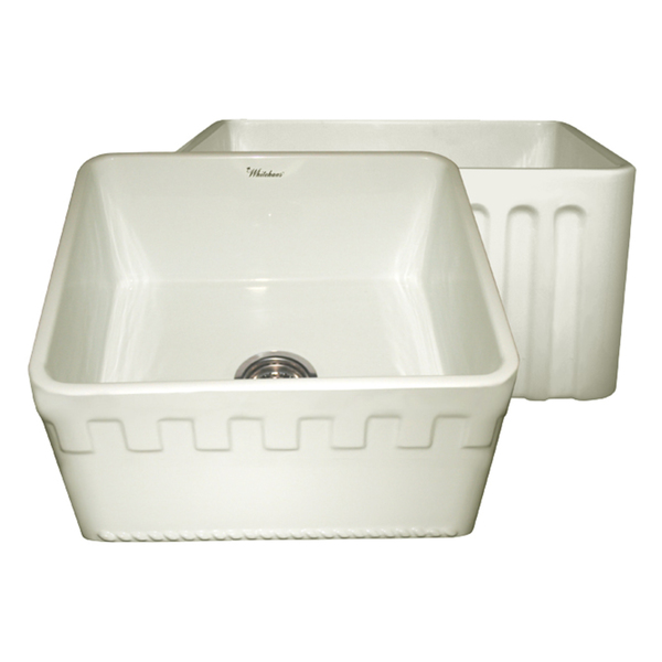 Fireclay Reversible Sink With Athinahaus and Fluted Front Aprons - Off-white
