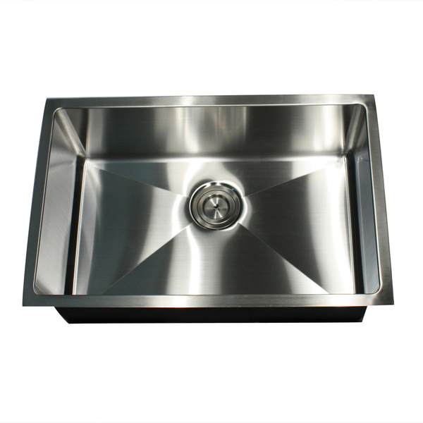 16-Gauge Undermount Small Radius 28 Inch Stainless Steel Kitchen Sink with Drain - 28x18' small radius 16G w/colander drain