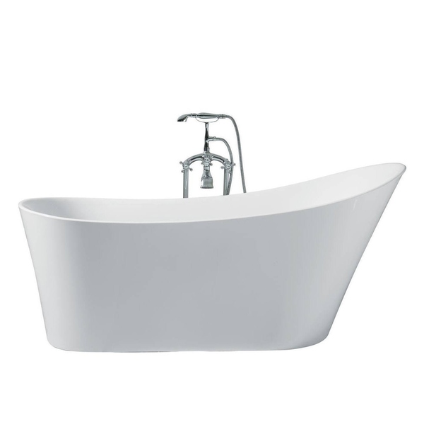 Ariel Platinum Paris White Acrylic 67-inch Oval Bathtub - White