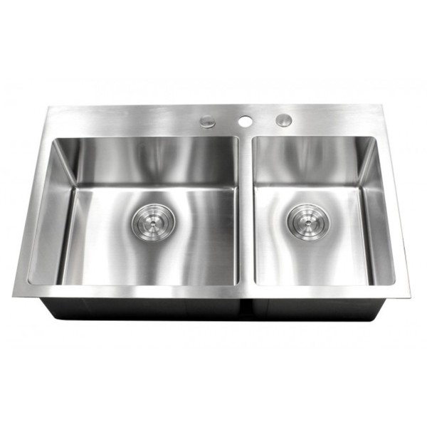 36-inch Topmount Drop-in Stainless Steel Double bowl 60/40 15mm Radius Kitchen Sink - 36 In Topmount Double bowl 60/40 15mm Kitchen Sink