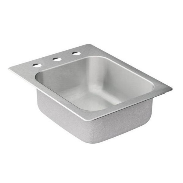 Moen 17-inch x 22-inch Stainless Steel 20 Gauge Single Bowl Drop in Sink - Stainless