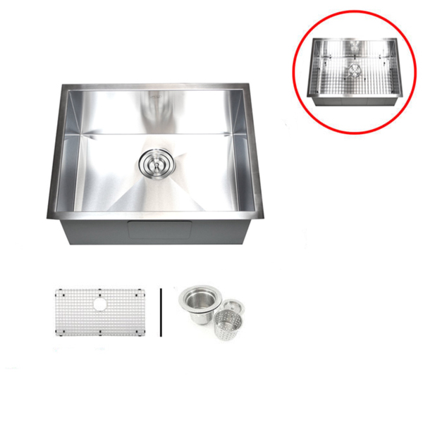 26-inch Single Bowl Undermount Zero Radius Kitchen Sink Basket Strainer/ Grid Accessories - 26' Single Zero Radius Sink Basket Strainer / Grid