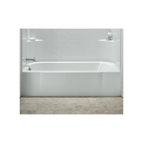 Sterling 71141112 Accord 60' Acrylic Soaking Bathtub for Three Wall Alcove Installations with Left-hand Above Floor Drain