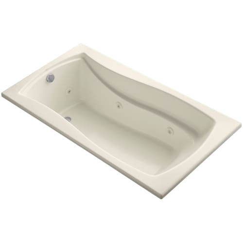 Kohler K-1224 Mariposa Collection 66' Three-Wall Alcove or Drop In Jetted Whirlpool Bath Tub with Reversible Drain