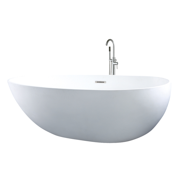 Beston Bath Tub-1 Freestand Matte Finish Soaking Bathroom Bathtub Without Faucet - WHITE-O/S