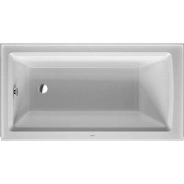 Duravit 60-inch White Alpine Integrated Panel Architec Soaking Bathtub - White Alpin