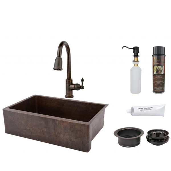 Premier Copper Products Pull-Down Faucet Package with Retractable Hose - KSP2_KASDB33229