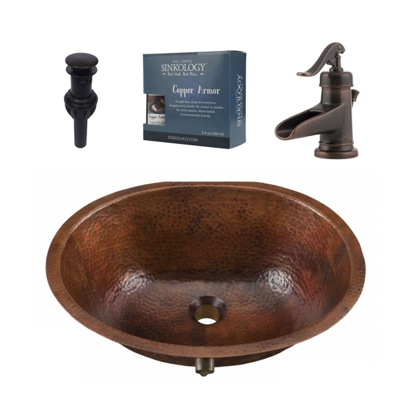 Sinkology Freud 19'All-in-One Copper Sink and Faucet Kit